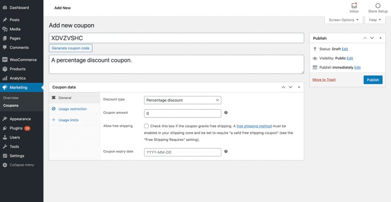 Woocommerce Percentage Discount How To Create Coupon Codes In Woocommerce Woocommerce-Percentage-Discount